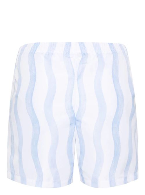 Light blue, white wave print short Casablanca | MPS24TR03201BLUE WAVE STRIPE